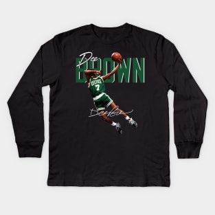 Dee Brown Basketball Legend Signature Vintage Retro 80s 90s Bootleg Rap Style Kids Long Sleeve T-Shirt